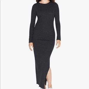 American apparel black long sleeve dress slit dress